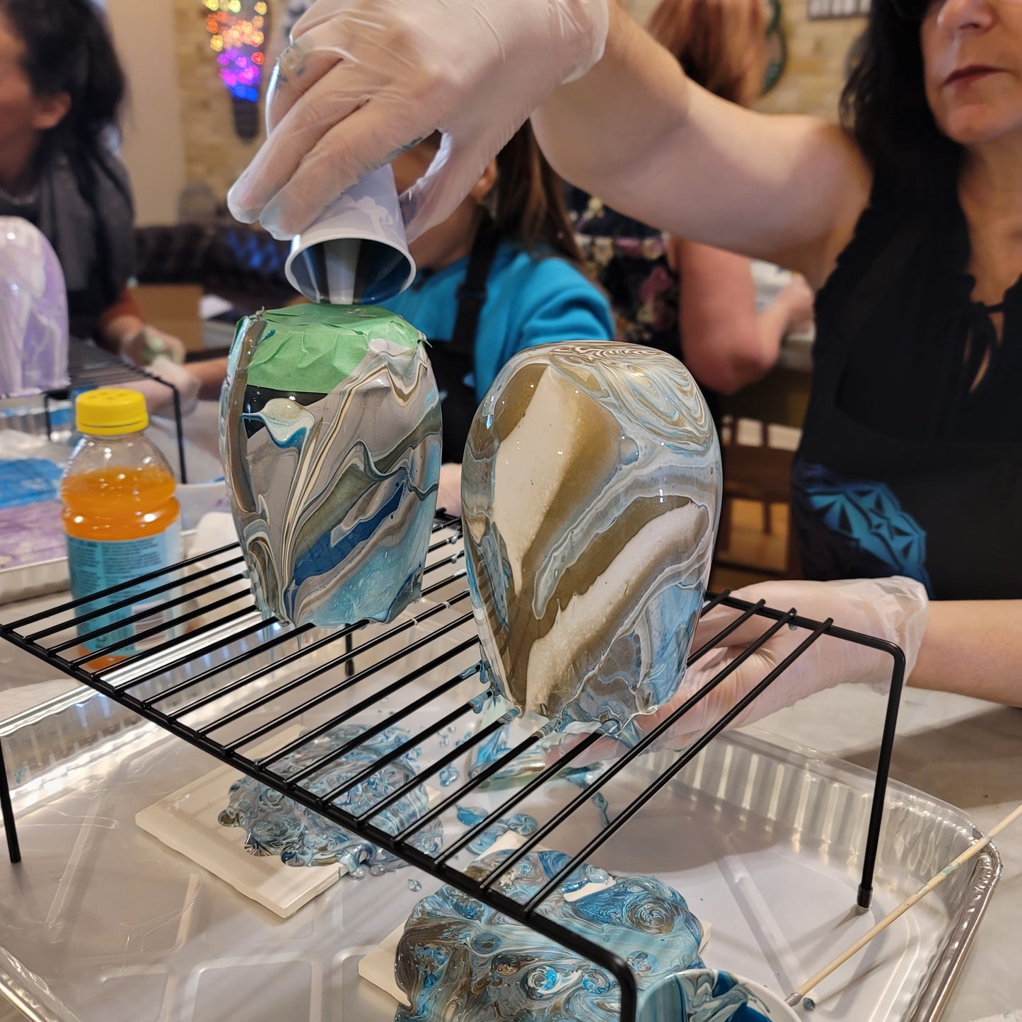 Coasters for Toasters: Paint Pour Class - May 23rd @6pm