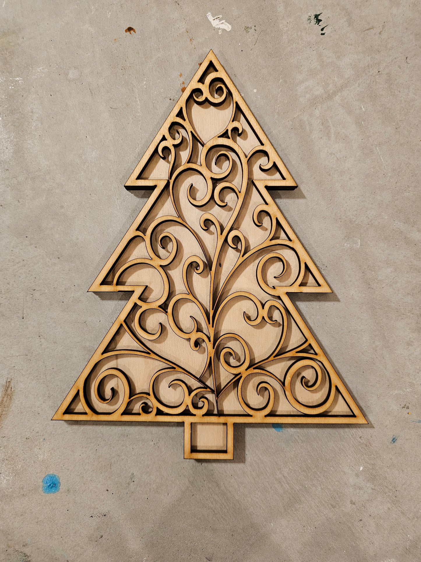 Holiday Tree Paint Pour