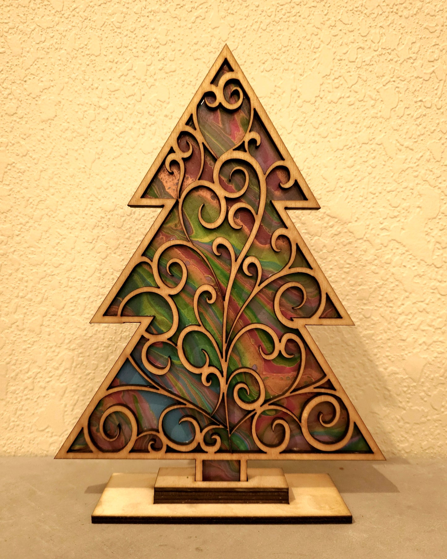 Holiday Tree Paint Pour