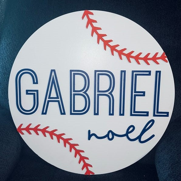 Baseball Name Sign
