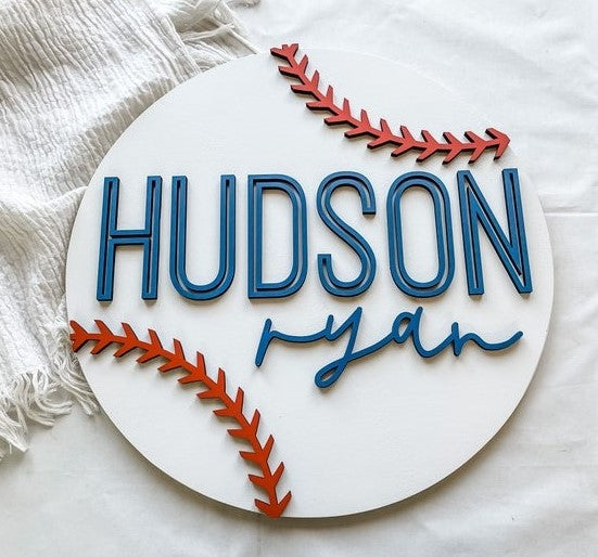 Baseball Name Sign