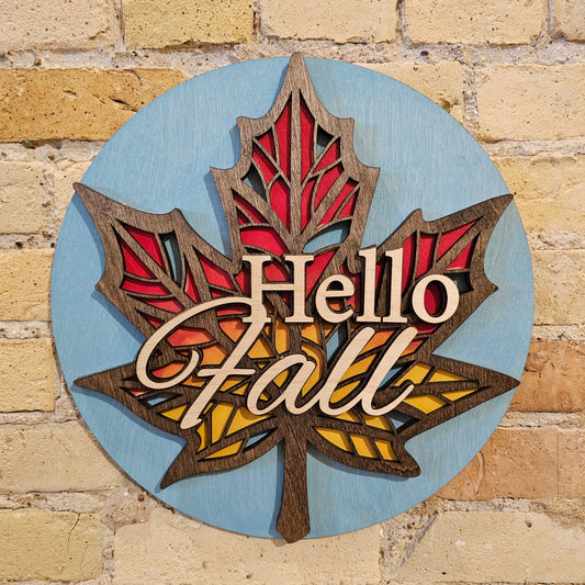 Hello Fall Maple Leaf
