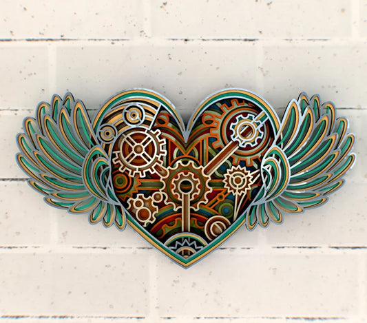 Layered HeartWith Wings